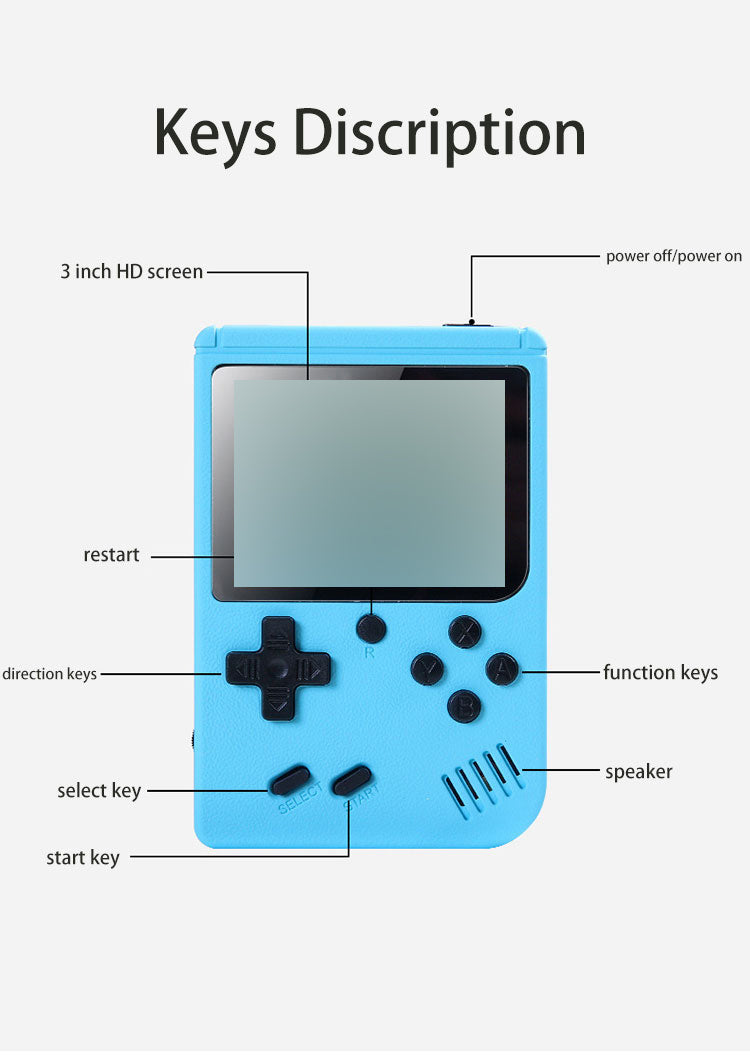 R-Gadgets™ Retro Portable Mini Handheld Video Game |Kids Game Player |500 Games