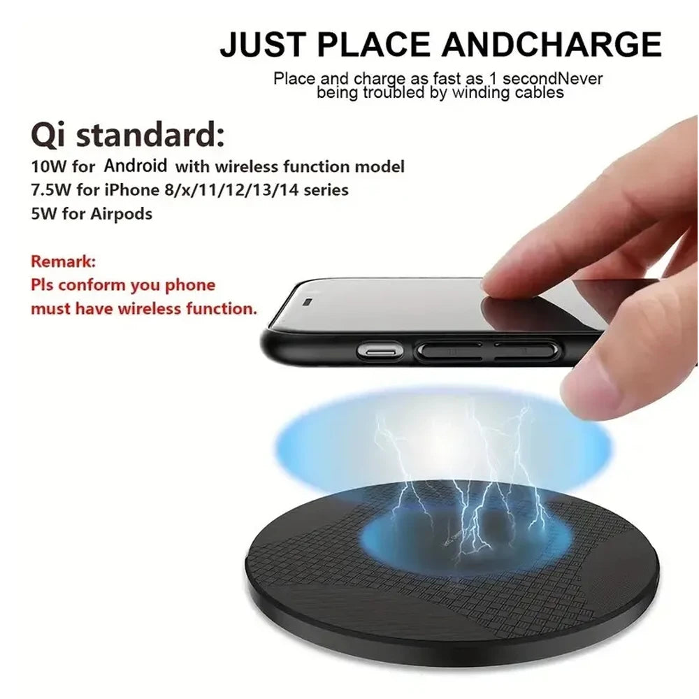 R-Gadgets™ Wireless Fast Charger Pad |LED Light |iPhone & Android