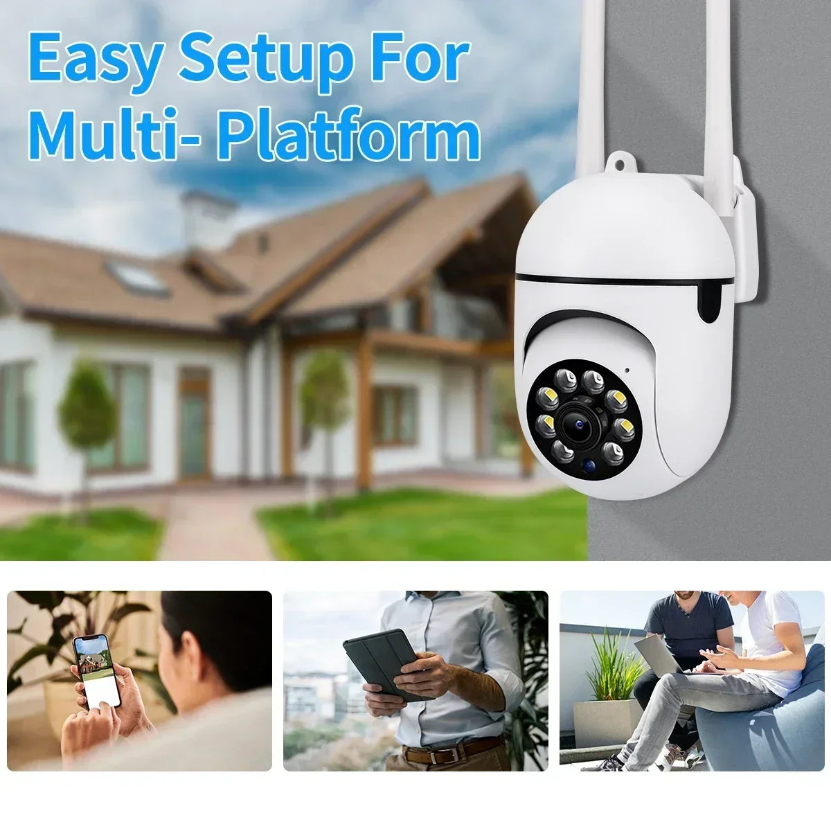 R-Gadgets™  Wireless Security Surveillance Camera |Outdoor 4X Zoom |Two-way Audio HD Cam