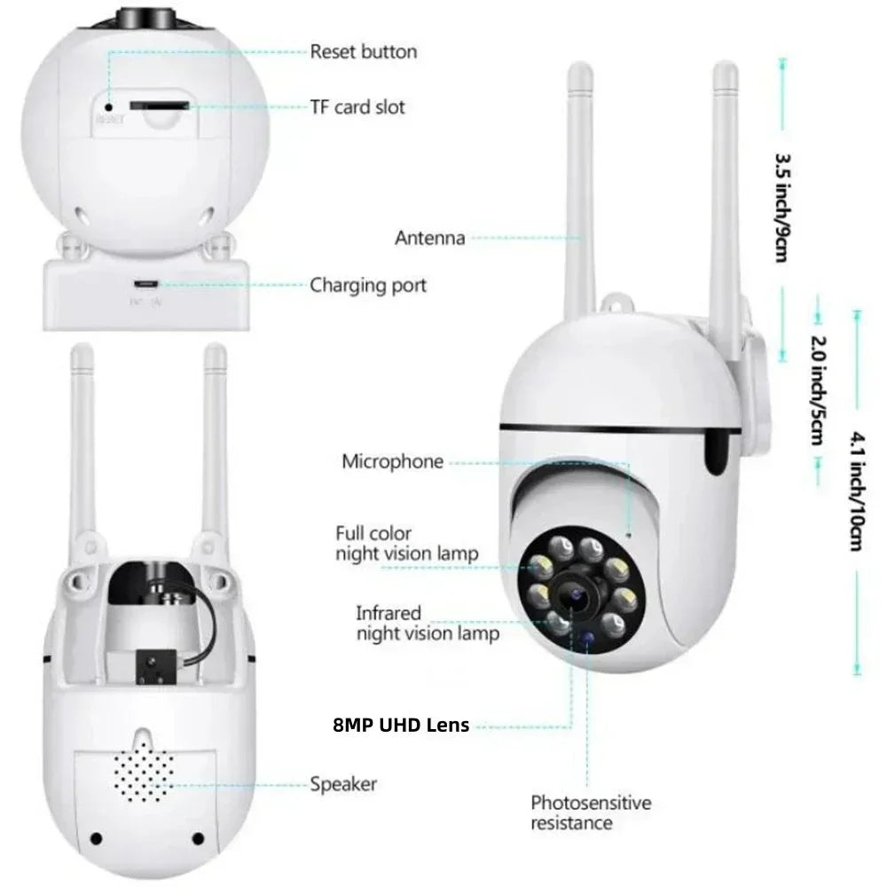 R-Gadgets™  Wireless Security Surveillance Camera |Outdoor 4X Zoom |Two-way Audio HD Cam