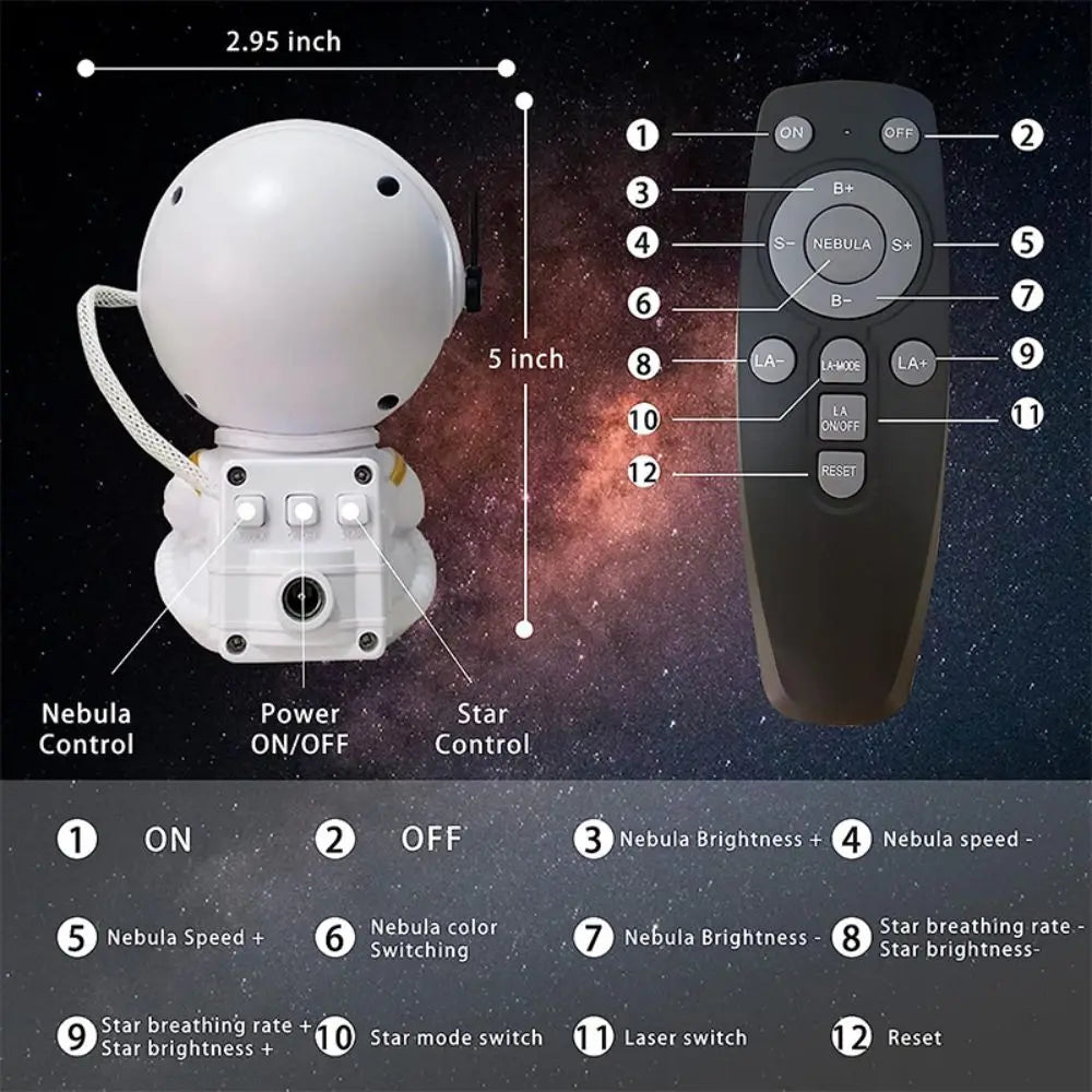 R-Gadgets™ Astronaut Starry Sky Projection Light |Water ripple ambience