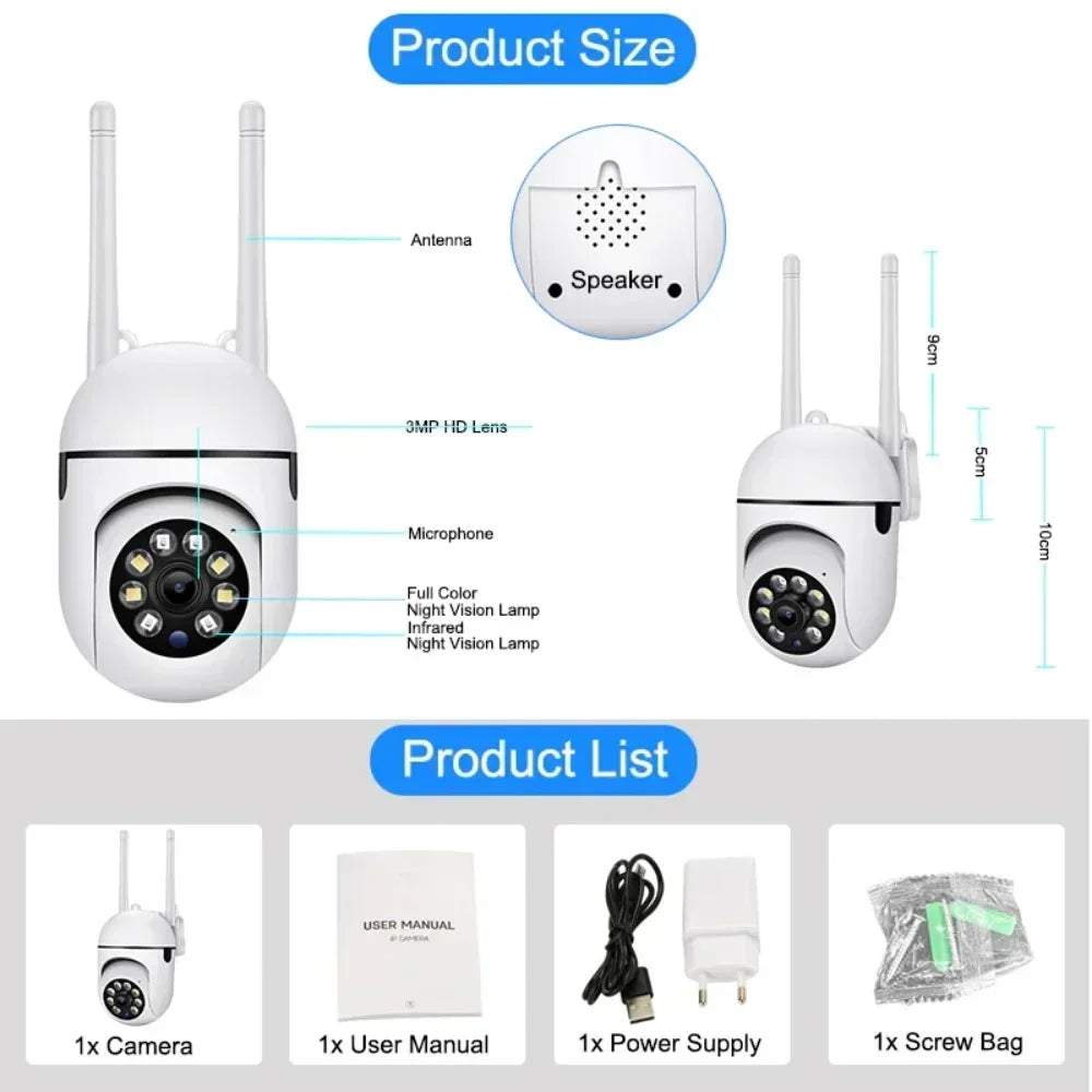 R-Gadgets™  Wireless Security Surveillance Camera |Outdoor 4X Zoom |Two-way Audio HD Cam